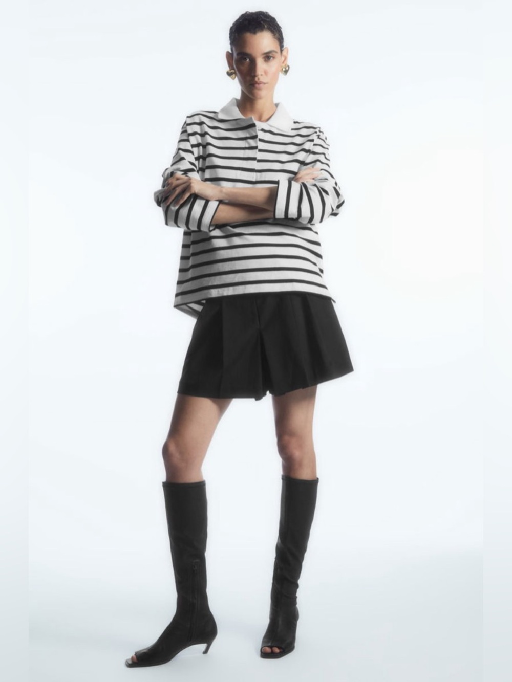 COS Stripe Rugby-Style Polo Shirt